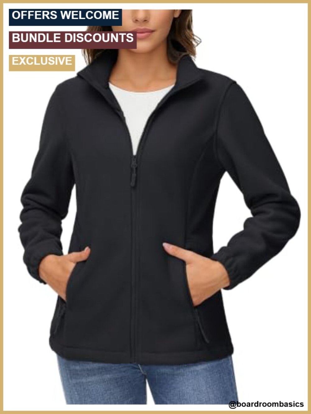 TACVASEN Women's Fleece Jacket Lightweight Full Zip Sweatshirt Casual